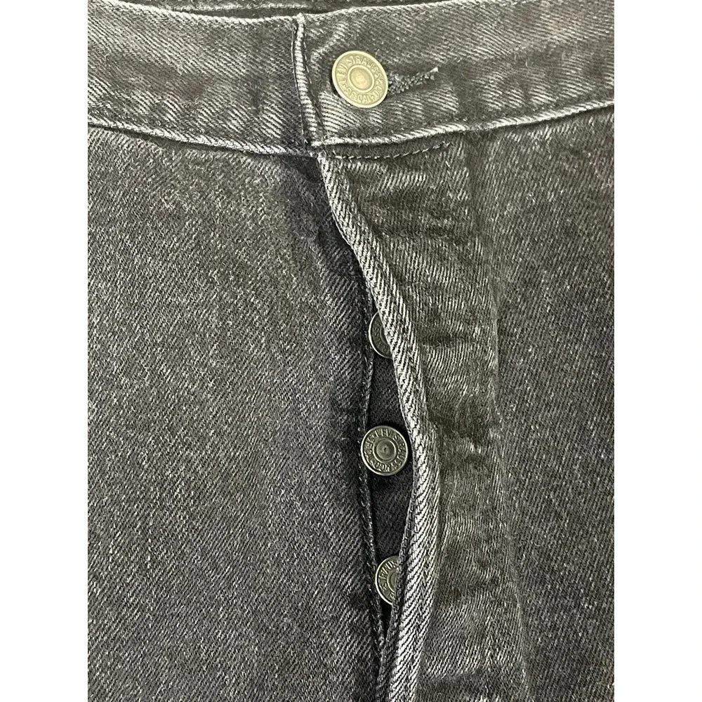 Levis‎ Jeans Mens 42x32 Black 501 XX Denim Button Fly Casual Straight Adult